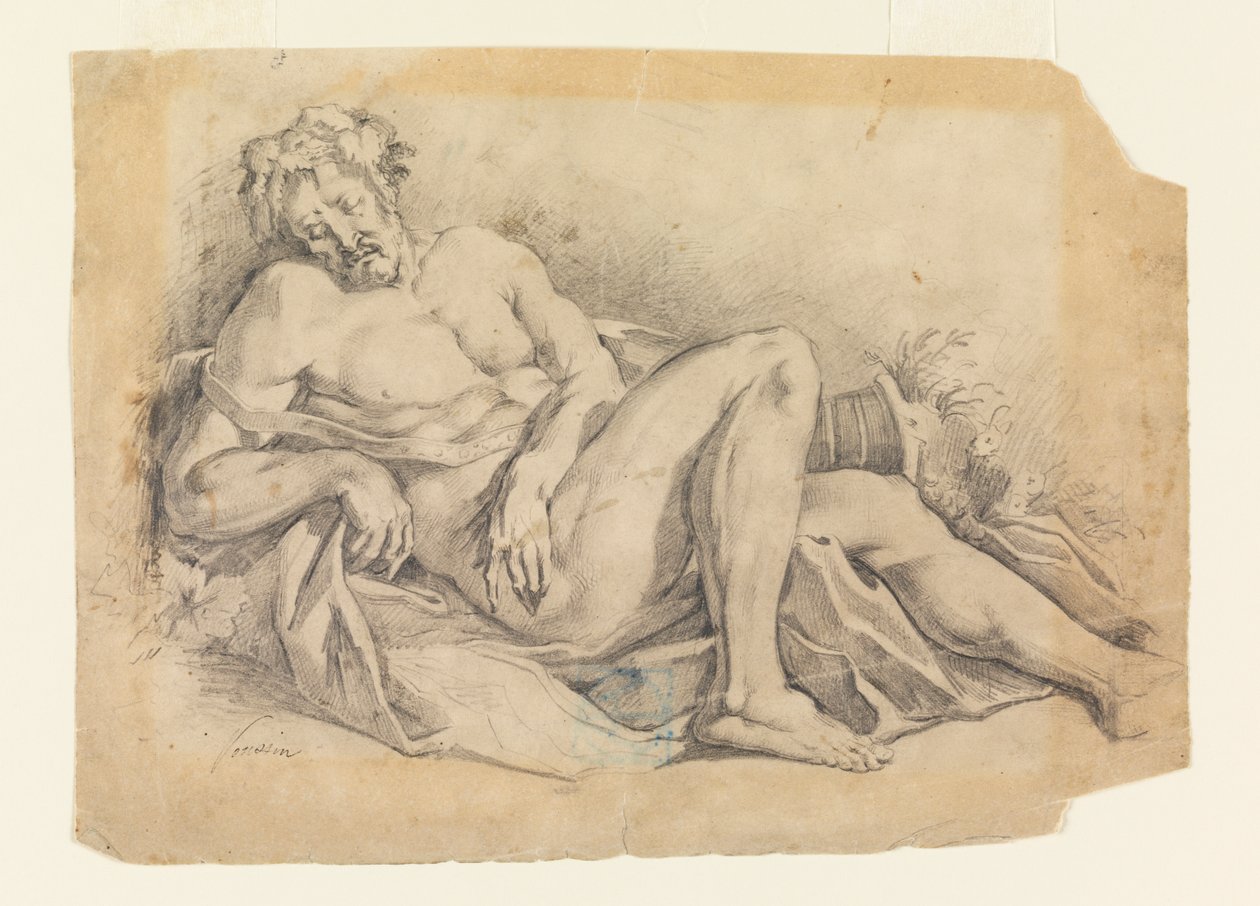 Bacchus Sleeping (Poussinin mukaan) tekijältä Leon Dabo