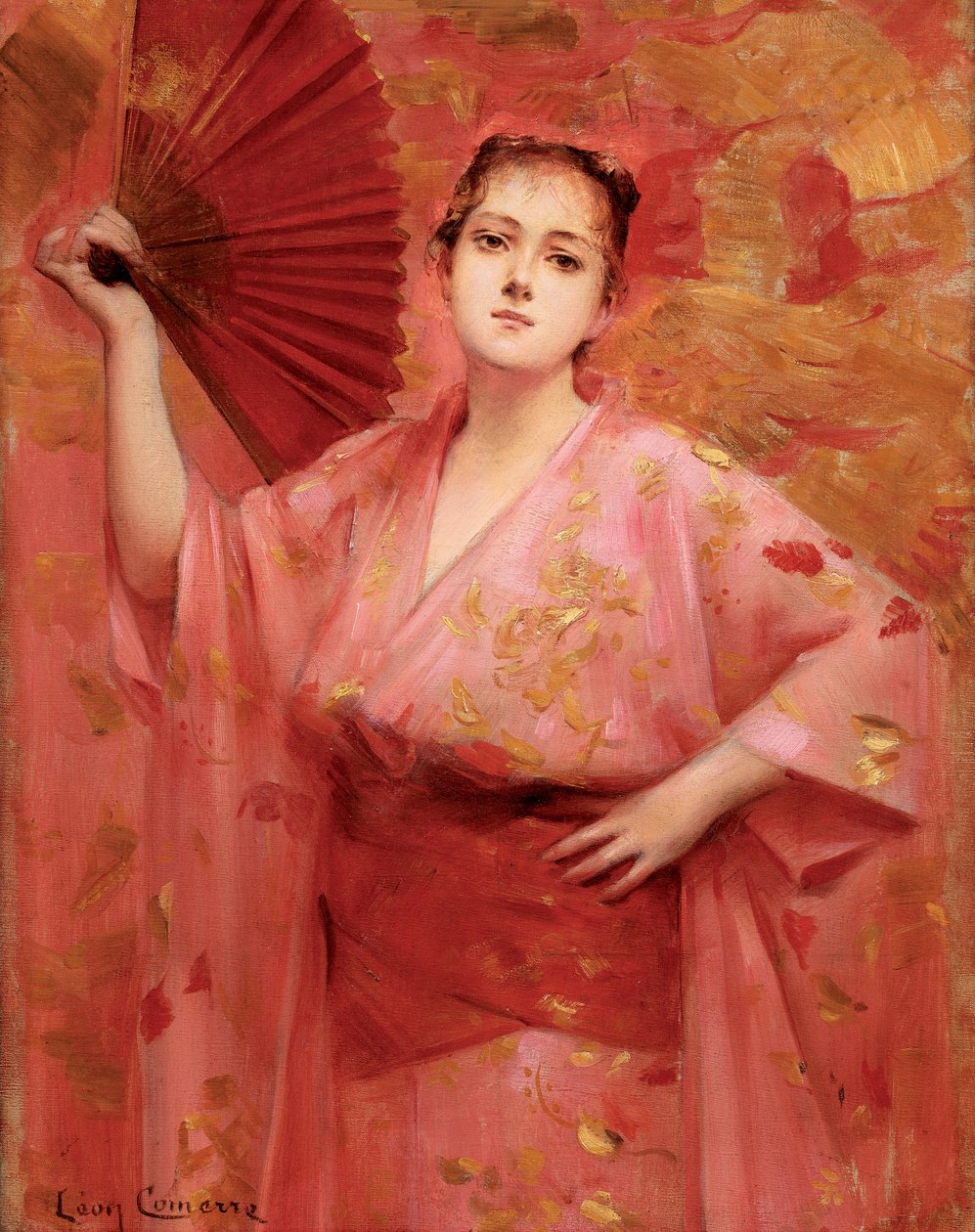 Georges Achille-Fould japanilaisessa mekossa, noin 1885. tekijältä Leon Francois Comerre