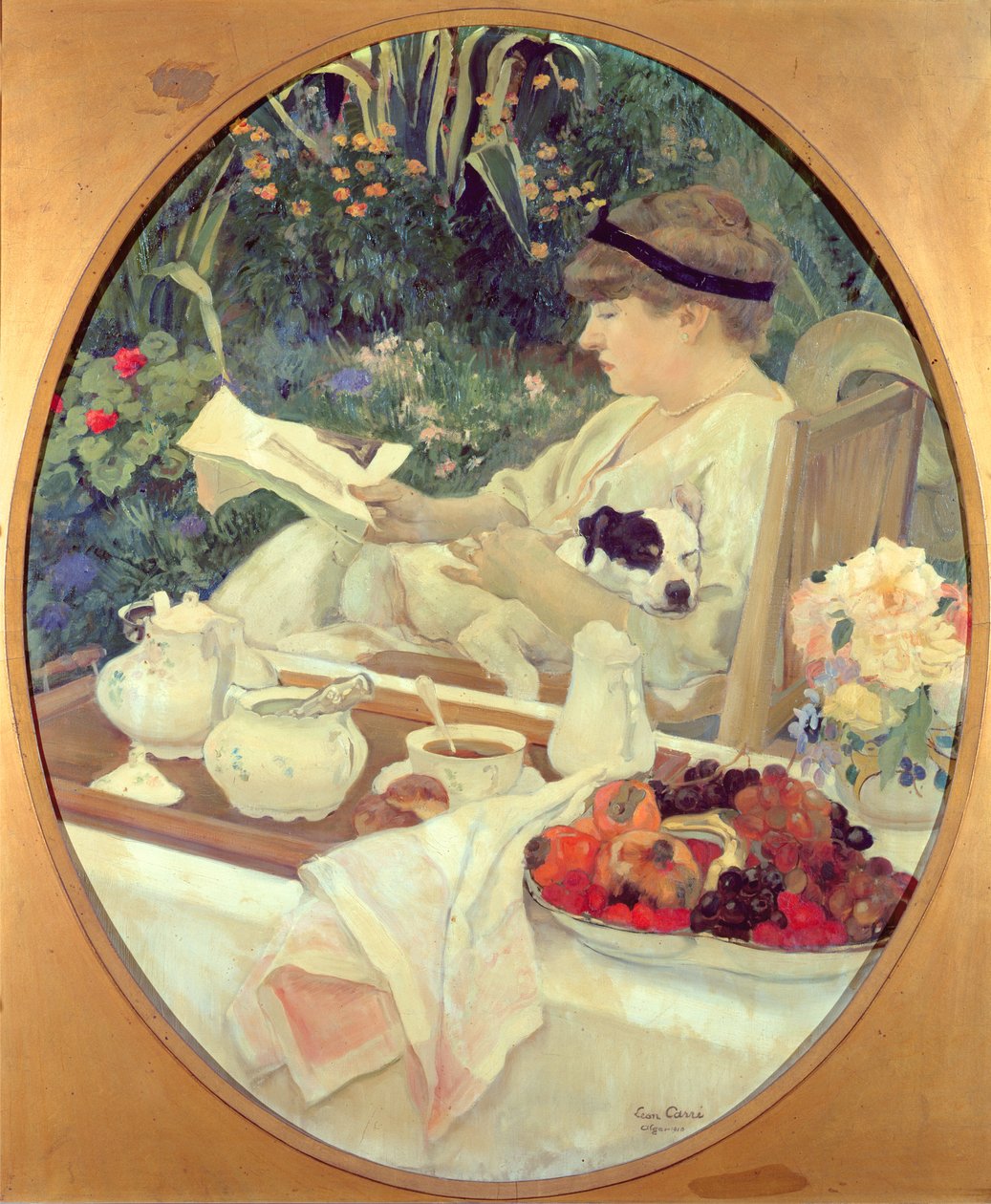 Teetä puutarhassa, 1910 tekijältä Leon Georges Carre