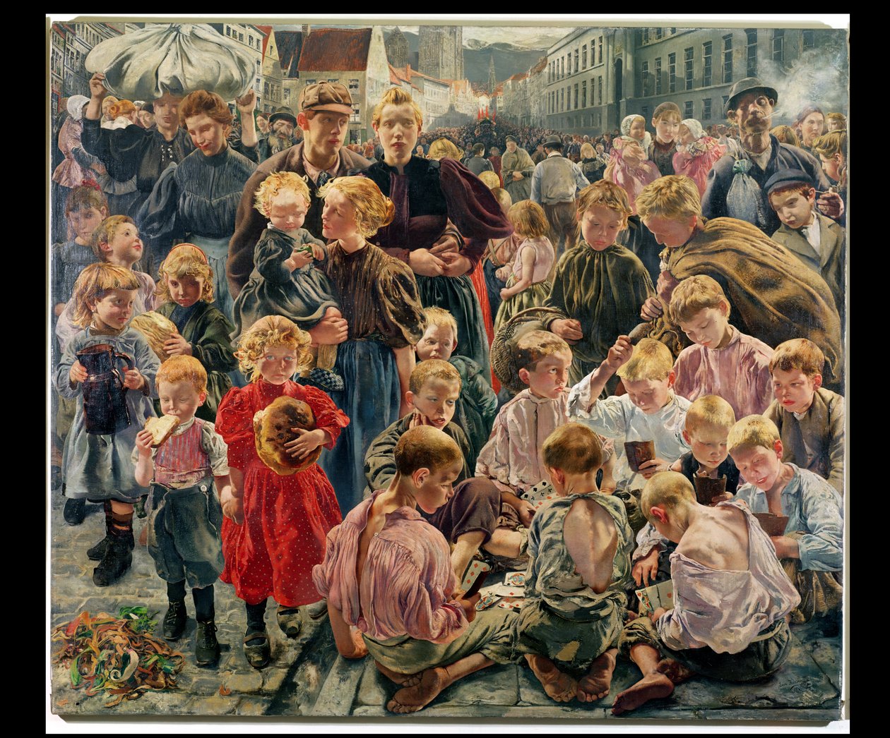 Työläisten aikakaudet (triptyykin keskiosa) tekijältä Leon Henri Marie Frederic