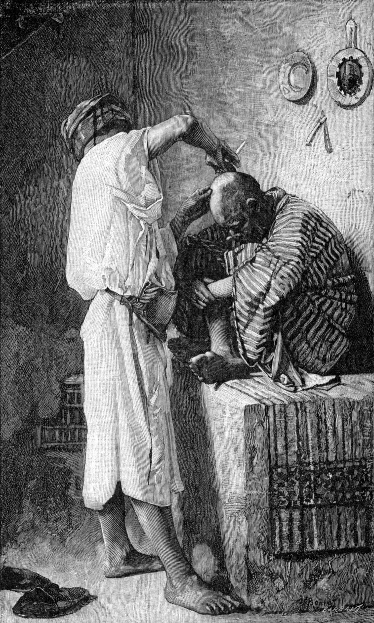 Parturi Istanbulissa tekijältä Leon Joseph Florentin (after) Bonnat