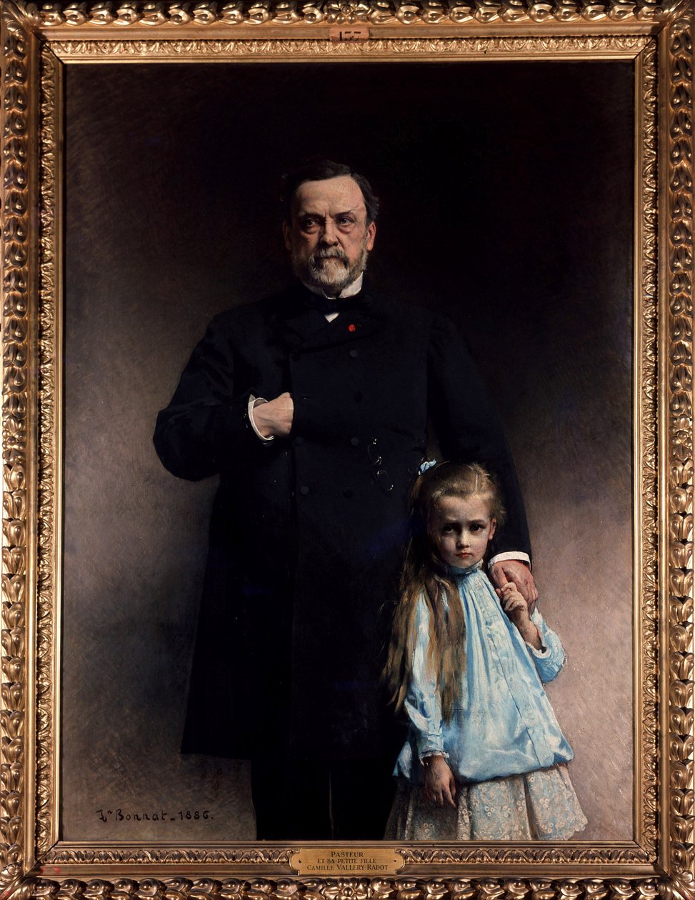 Louis Pasteur ja hänen tyttärentytär Camille Vallery Radot - kirjoittanut Bonnat tekijältä Leon Joseph Florentin Bonnat