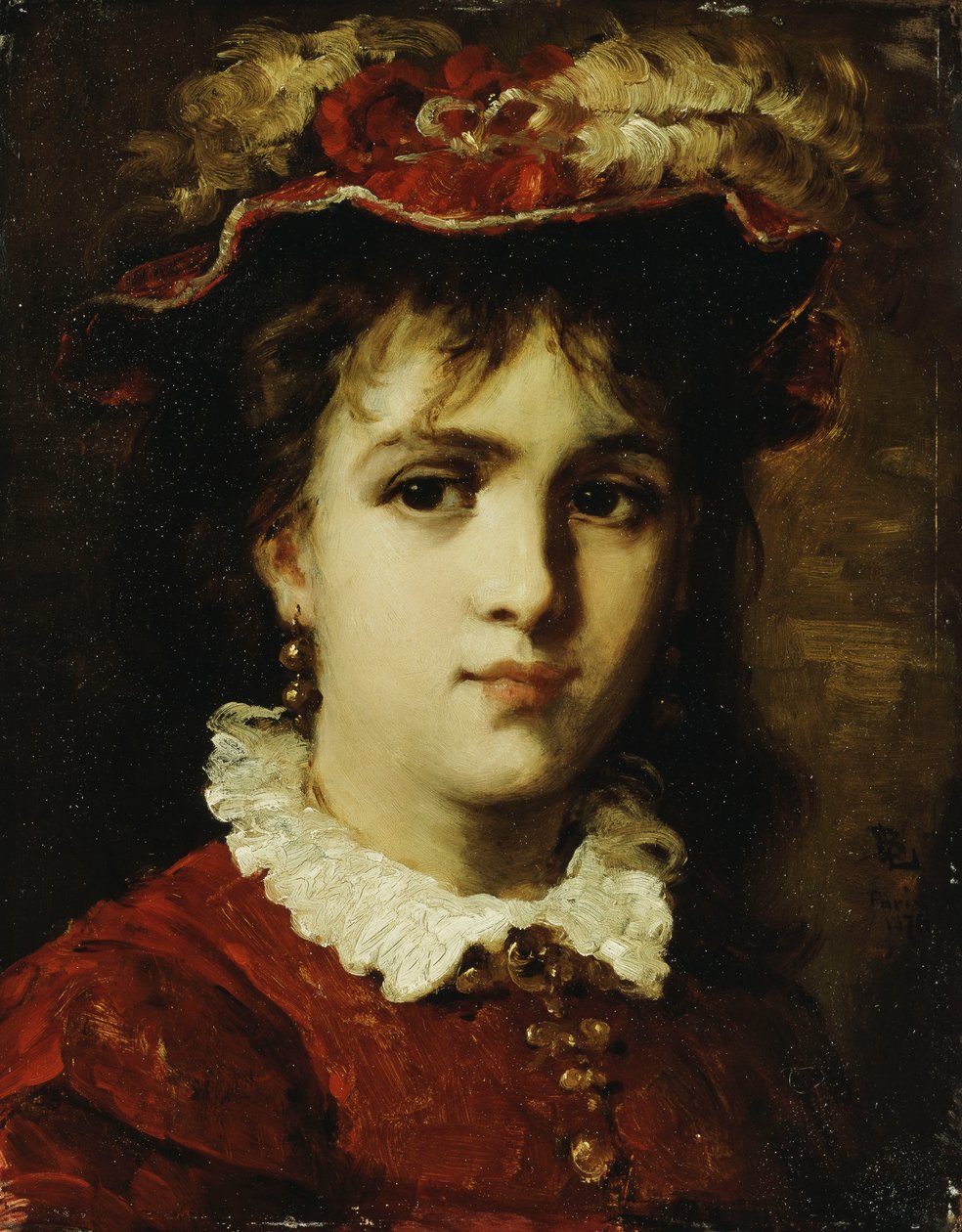 Nuoren tytön muotokuva, 1876 tekijältä Leon Joseph Florentin Bonnat