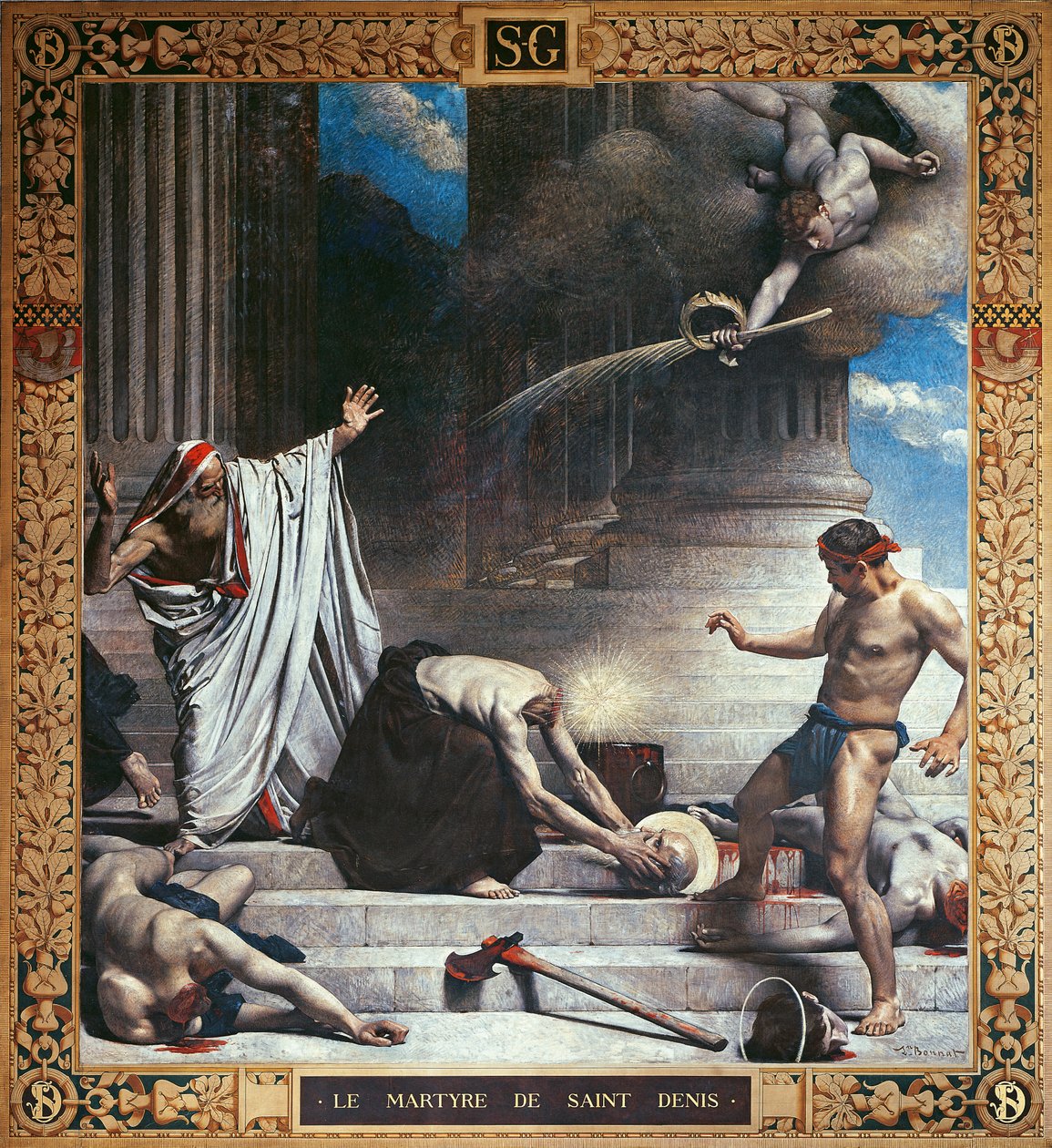 St. Denisin marttyyrikuolema (seinämaalaus) tekijältä Leon Joseph Florentin Bonnat
