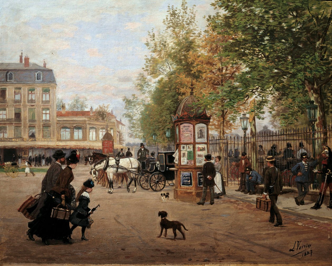 Place de la Gare Nancyssa vuonna 1887 Leon Voirinin (1833-1887) maalaus 1887 Nancy, Musee historique lorrain tekijältä Leon Joseph Voirin