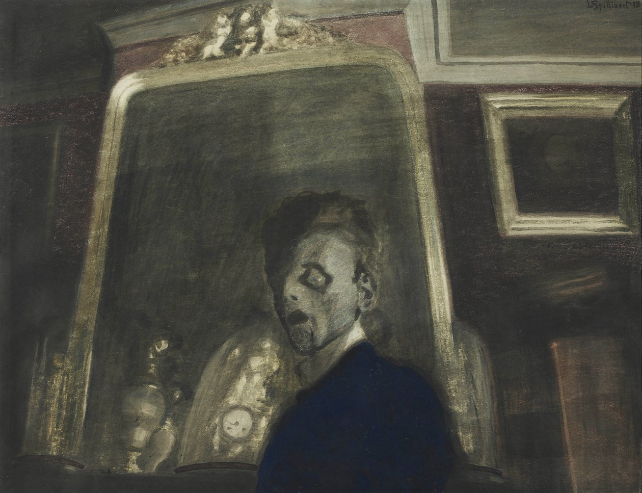 Autoretrat davant el mirall, 1908. finlandès tekijältä Leon Spilliaert