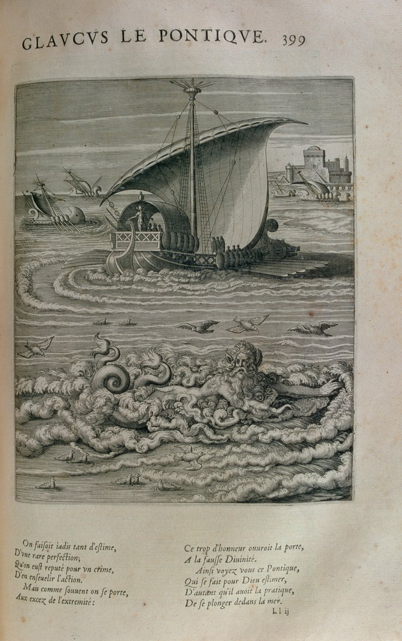 Glaucus, teoksesta Les Images ou Tableaux de Platte Peinture des Deux Philostrates Sophistes Grecs, Blaise de Vigenere (1523-96) Paris, 1615 tekijältä Leonard Gaultier