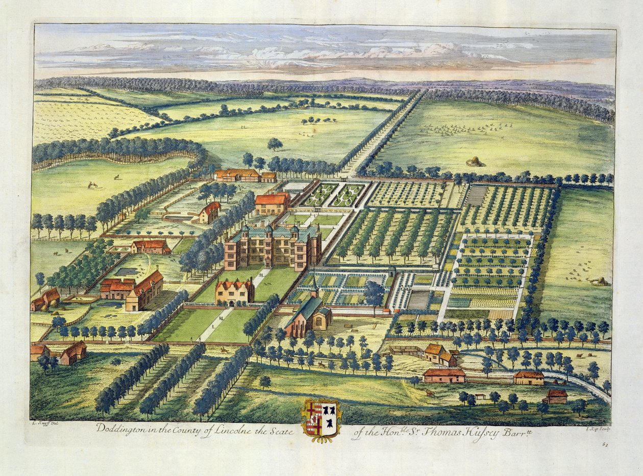 Doddington Lincolnin kreivikunnassa Johannes Kipin (n. 1652-1722) kaiverruksesta tekijältä Leonard Knyff