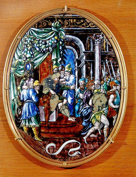 Kristus Herodeksen edessä, 1557 (maalattu emali) tekijältä Leonard Limosin