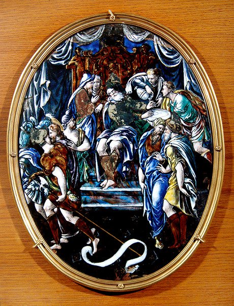 Kristus Pilatuksen edessä, 1557 (maalattu emali) tekijältä Leonard Limosin