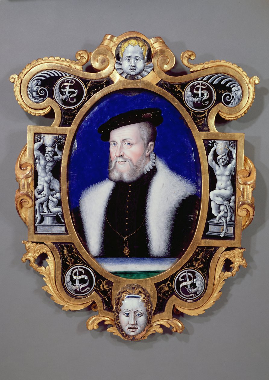 Montmorencyn ensimmäisen herttuan Annen (1493-1567) muotokuva 1556 (öljy emalille) tekijältä Leonard Limosin