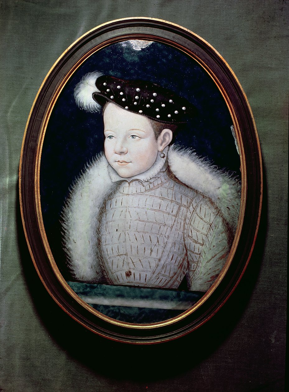 Muotokuva Frans II:sta (1544-60) Ranskan Dauphinina, noin 1560 (öljy emalille). tekijältä Leonard Limosin