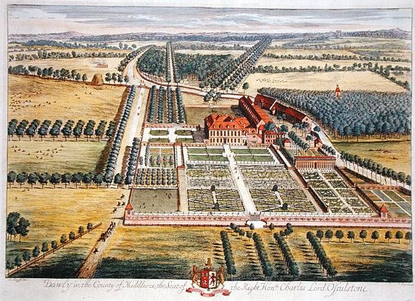 Johannes Kipin (n. 1652-1722) kaiverrus Dawly Middlesexin piirikunnassa (kaiverrus) tekijältä Leonard (after) Knyff