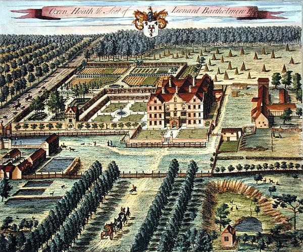 Oxen Heath kaiverrettu Johannes Kip (n.1652-1722) (kaiverrus) tekijältä Leonard (after) Knyff