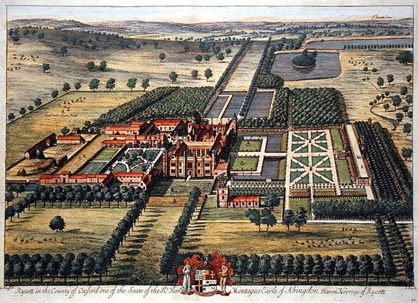 Rycott Oxfordin piirikunnassa Johannes Kipin (n. 1652-1722) kaiverrus (kaiverrus) tekijältä Leonard (after) Knyff