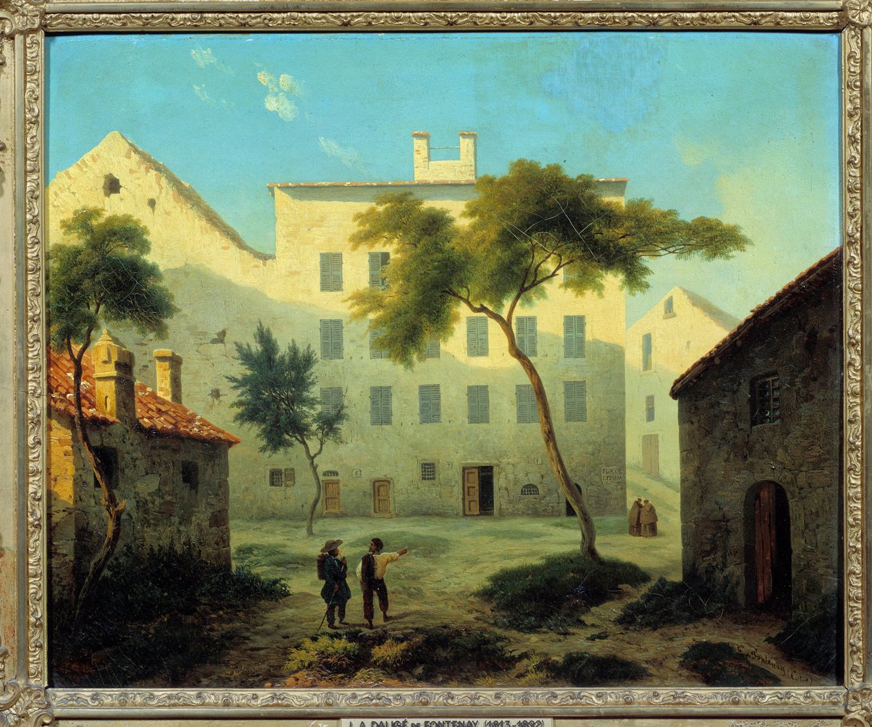 Näkymä Napoleon Bonaparten (1769-1821) syntymäpaikasta Ajacciossa, Korsikassa Leonard Dalige de Fontenayn (1813-1892) maalaus 1849 su. 0,38x0,46 m linnan Malmaison-museo tekijältä Leonard Alexis Dalige de Fontenay