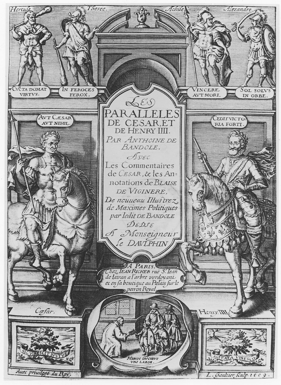 Anthonie de Bandolen "Paralleles de Cesar et de Henry IV" -elokuva, 1609 tekijältä Leonard Gaultier