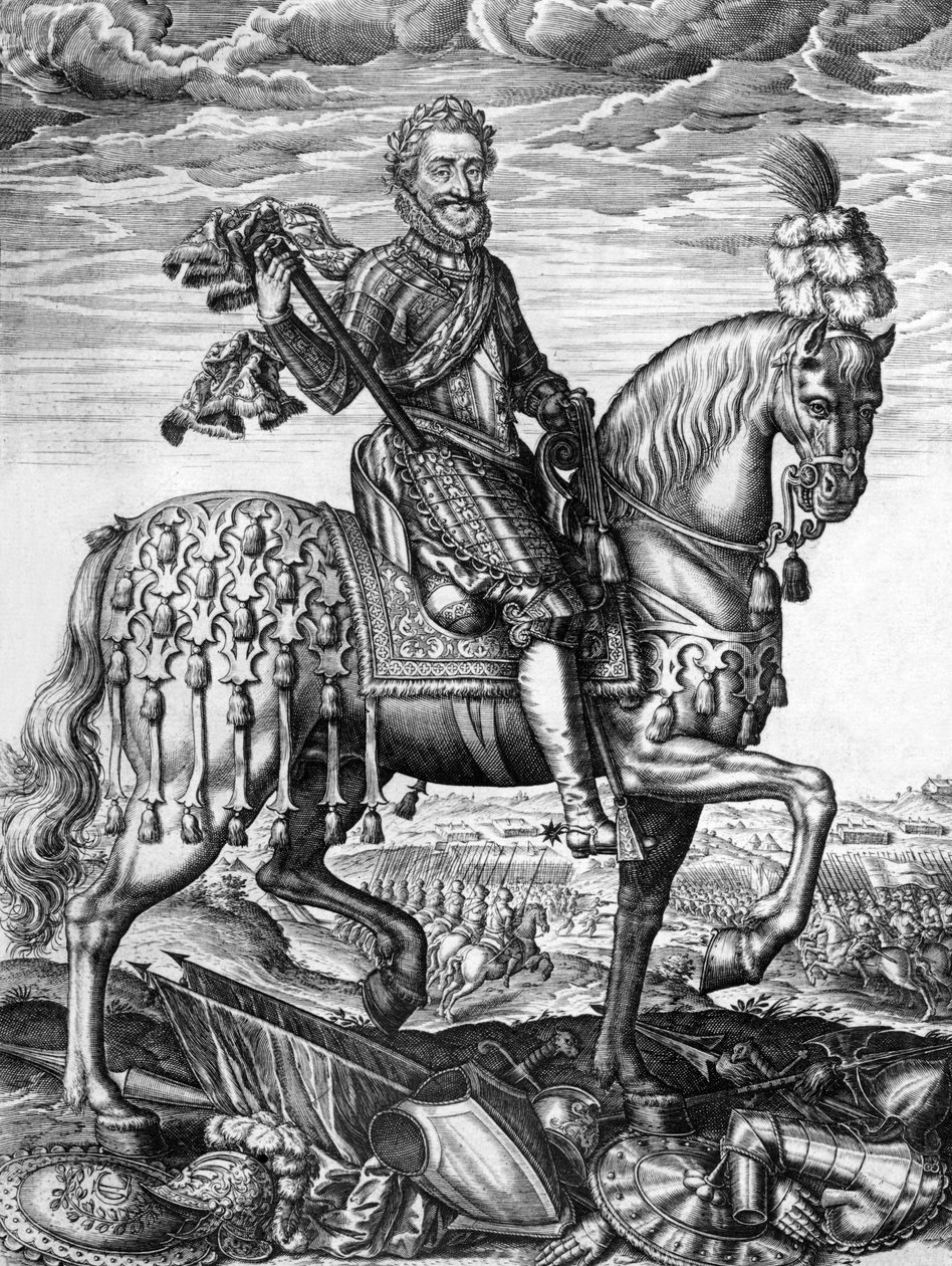 Henri IV (1553-1610) Ranskan kuningas 1589-1610, kaiverrus Leonard Gaultier tekijältä Leonard Gaultier