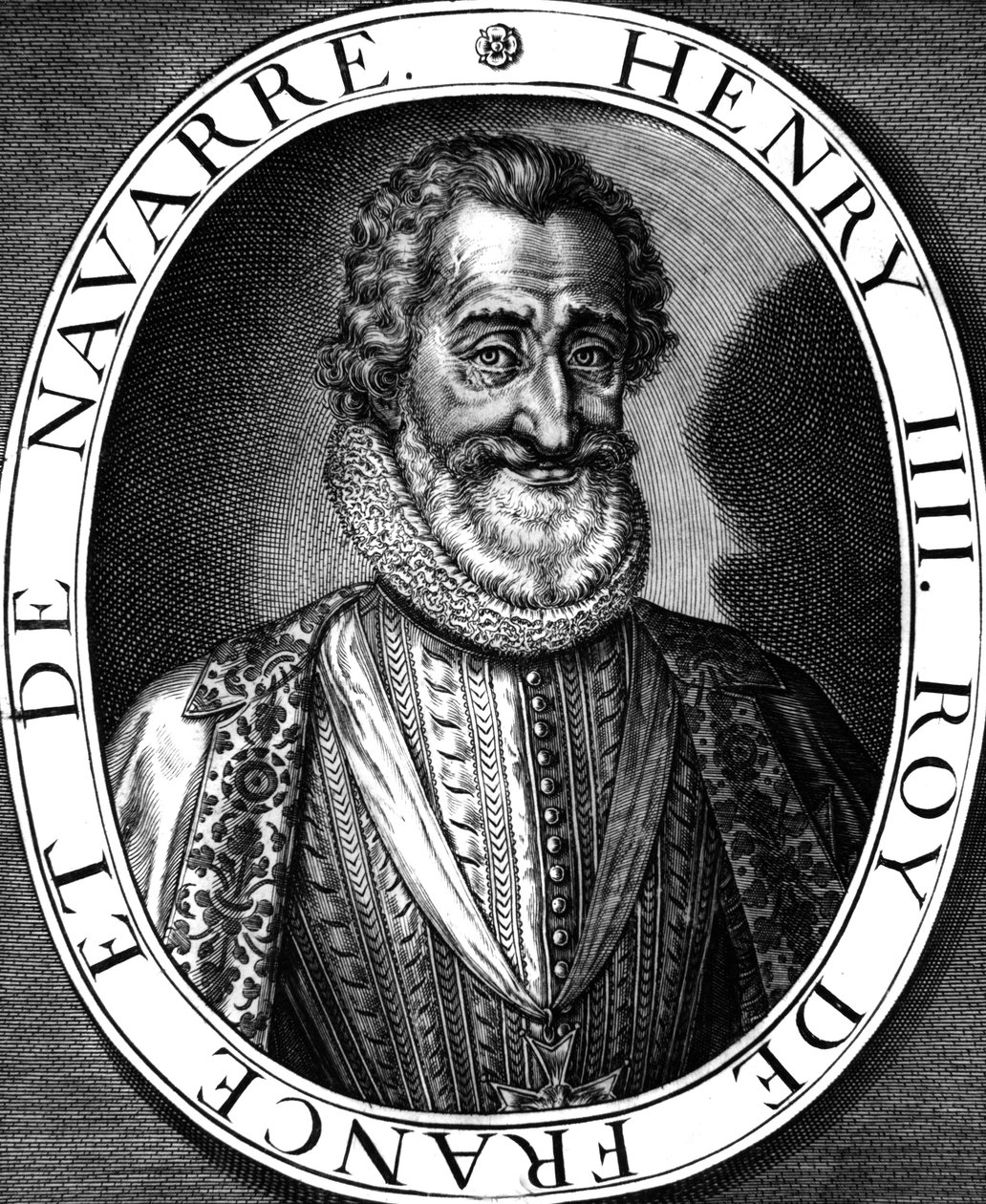 Henri IV (1553-1610) Ranskan kuningas 1589-1610, kaiverrus Leonard Gaultier ja N. de Mathoniere tekijältä Leonard Gaultier
