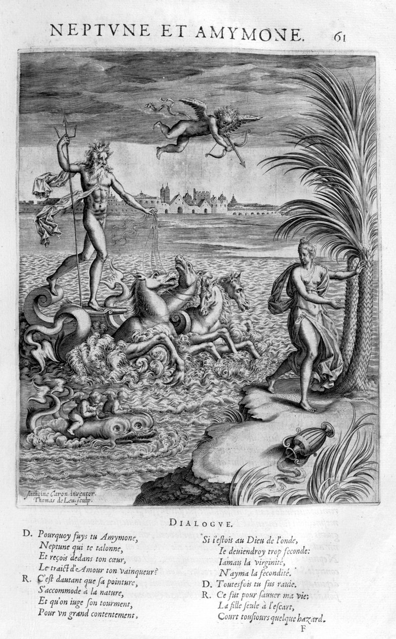 Neptunus ja Amymone, 1615 tekijältä Leonard Gaultier