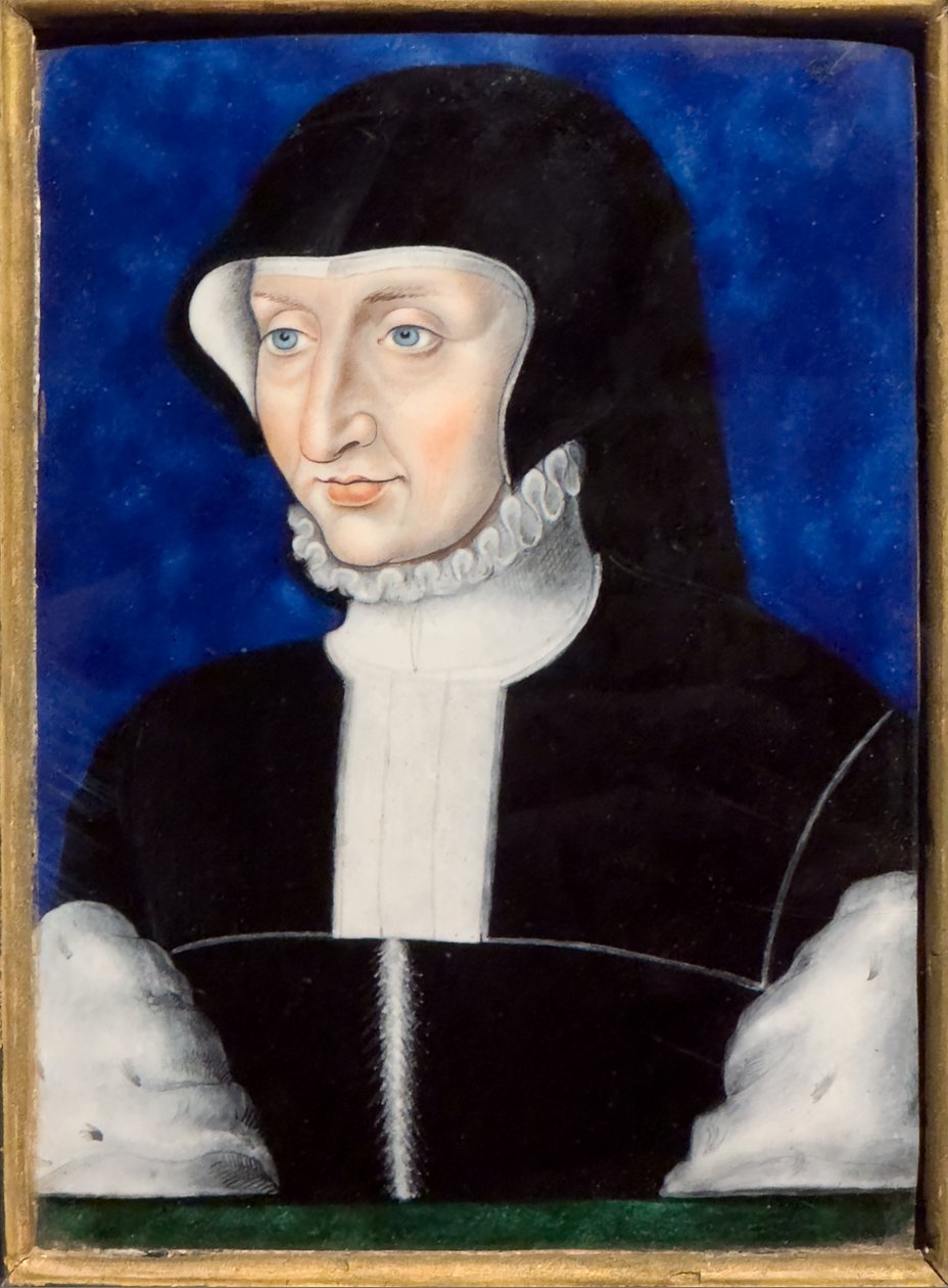 Antoinette de Bourbon, noin 1567 (Monivärinen emali kuparille)Écouen, Musée national de la Renaissance tekijältä Leonard Limosin