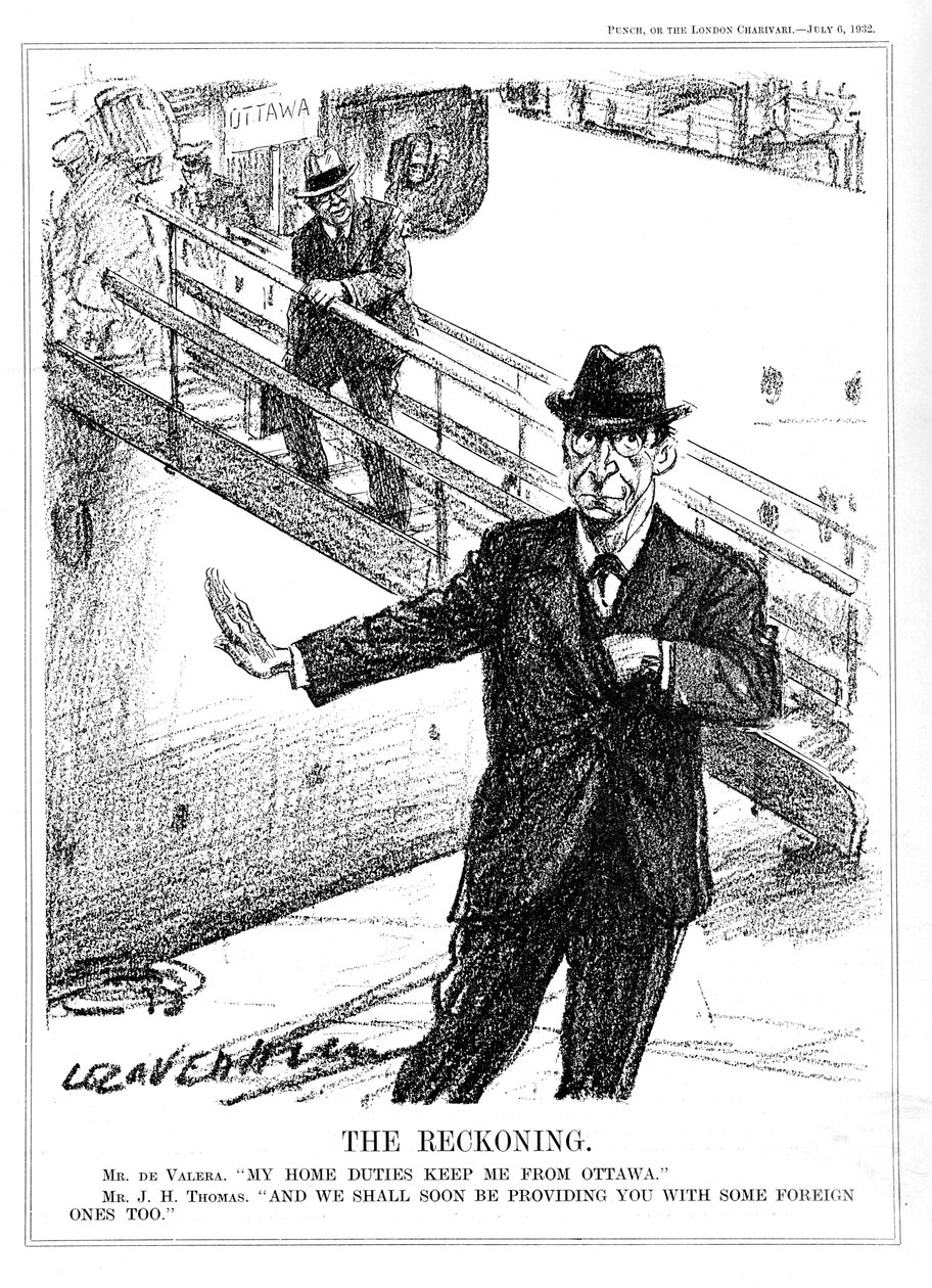 Eamon De Valera kieltäytyy osallistumasta Ottawan konferenssiin vuonna 1932 tekijältä Leonard Raven Hill