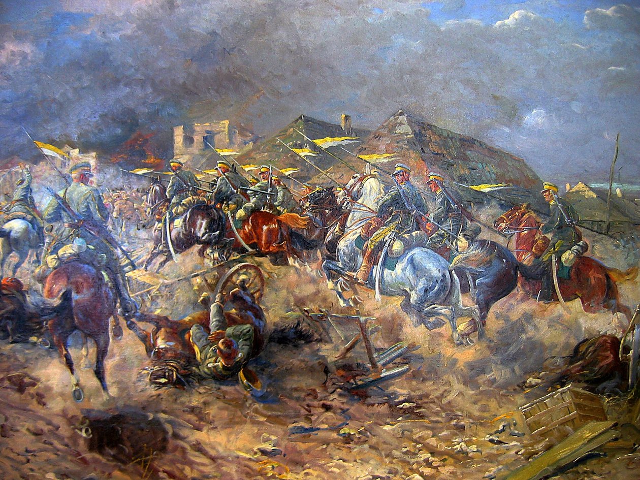 Puolan uhlaanien hyökkäys bolshevikkeihin lähellä Sloutskia 1919, 1920 tekijältä Leonard Winterowski