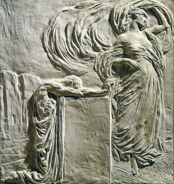 Hautalevy Andre Gladesille, 1906-8 (kipsi). tekijältä Leonardo Bistolfi