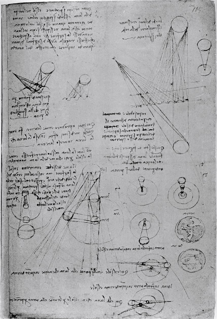 Tähtitieteelliset kaaviot, Codex Leicester, 1508-12 tekijältä Leonardo da Vinci