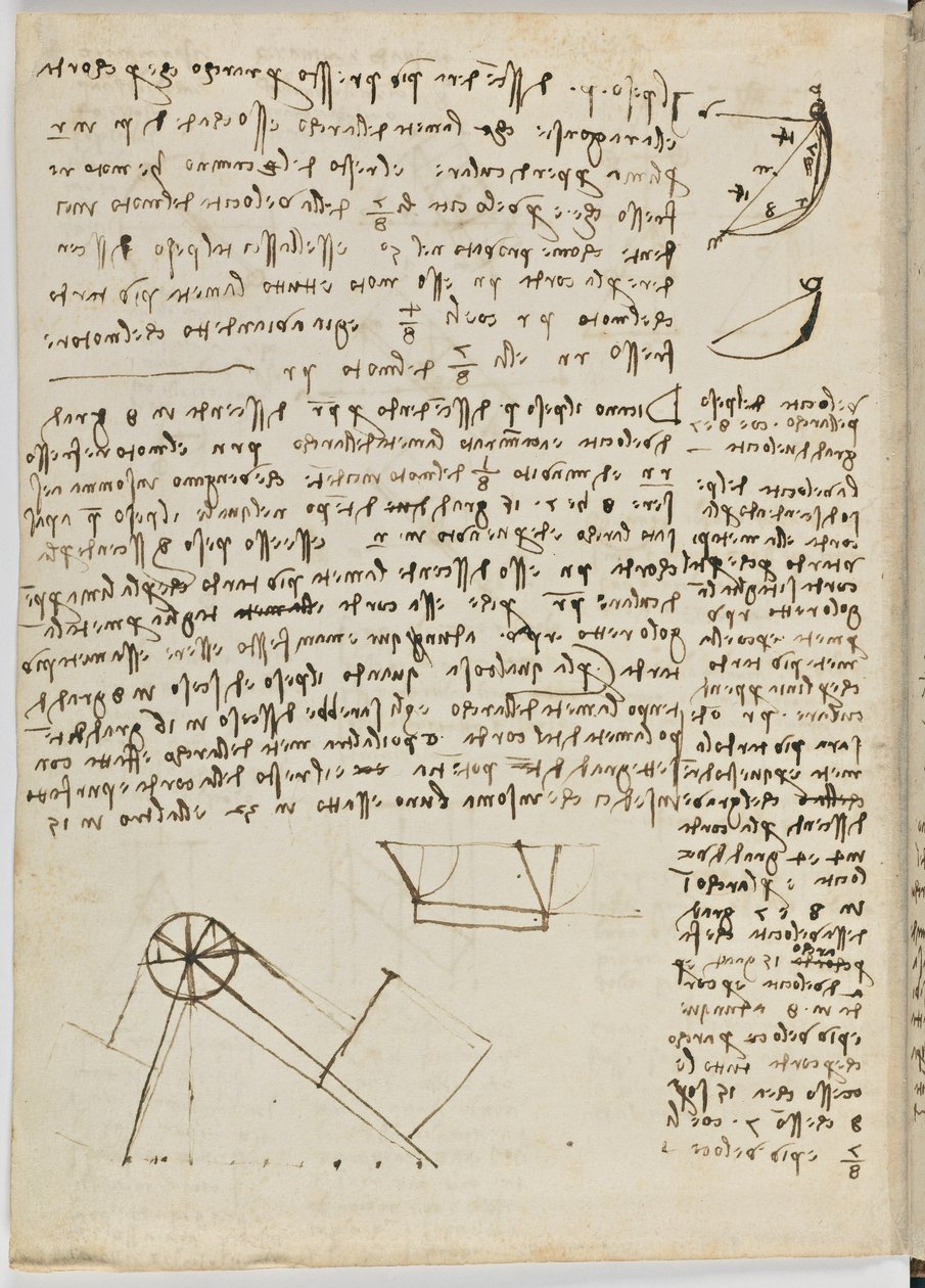 Birds Flight Code, c. 1505-06, paperikäsikirjoitus, cc. 18, arkki 1 jae tekijältä Leonardo da Vinci