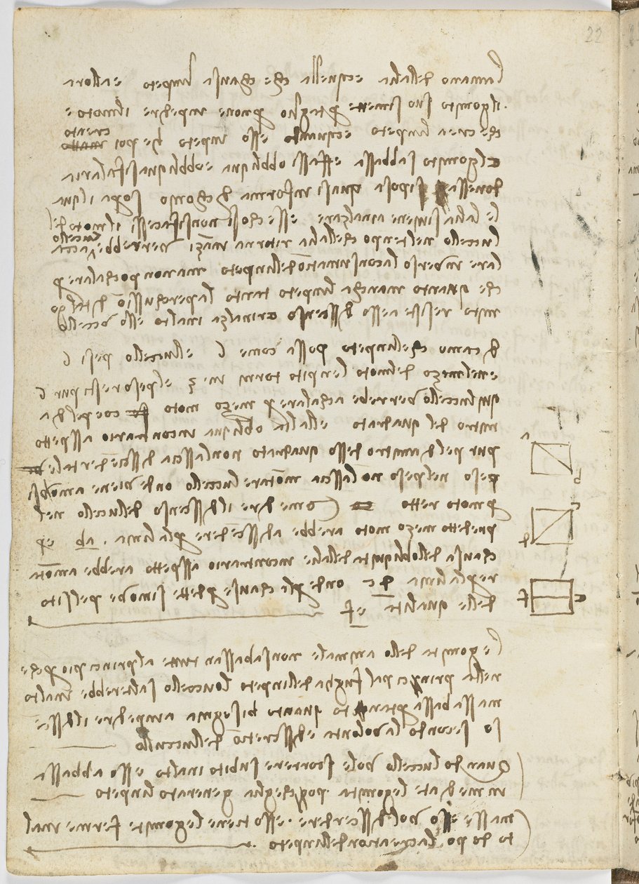 Birds Flight Code, c. 1505-06, paperikäsikirjoitus, cc. 18, arkki 14 verso tekijältä Leonardo da Vinci