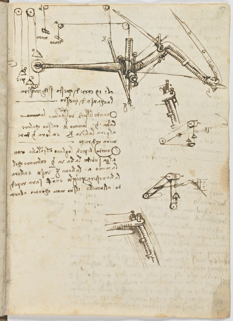 Birds Flight Code, c. 1505-06, paperikäsikirjoitus, cc. 18, arkki 17 recto tekijältä Leonardo da Vinci