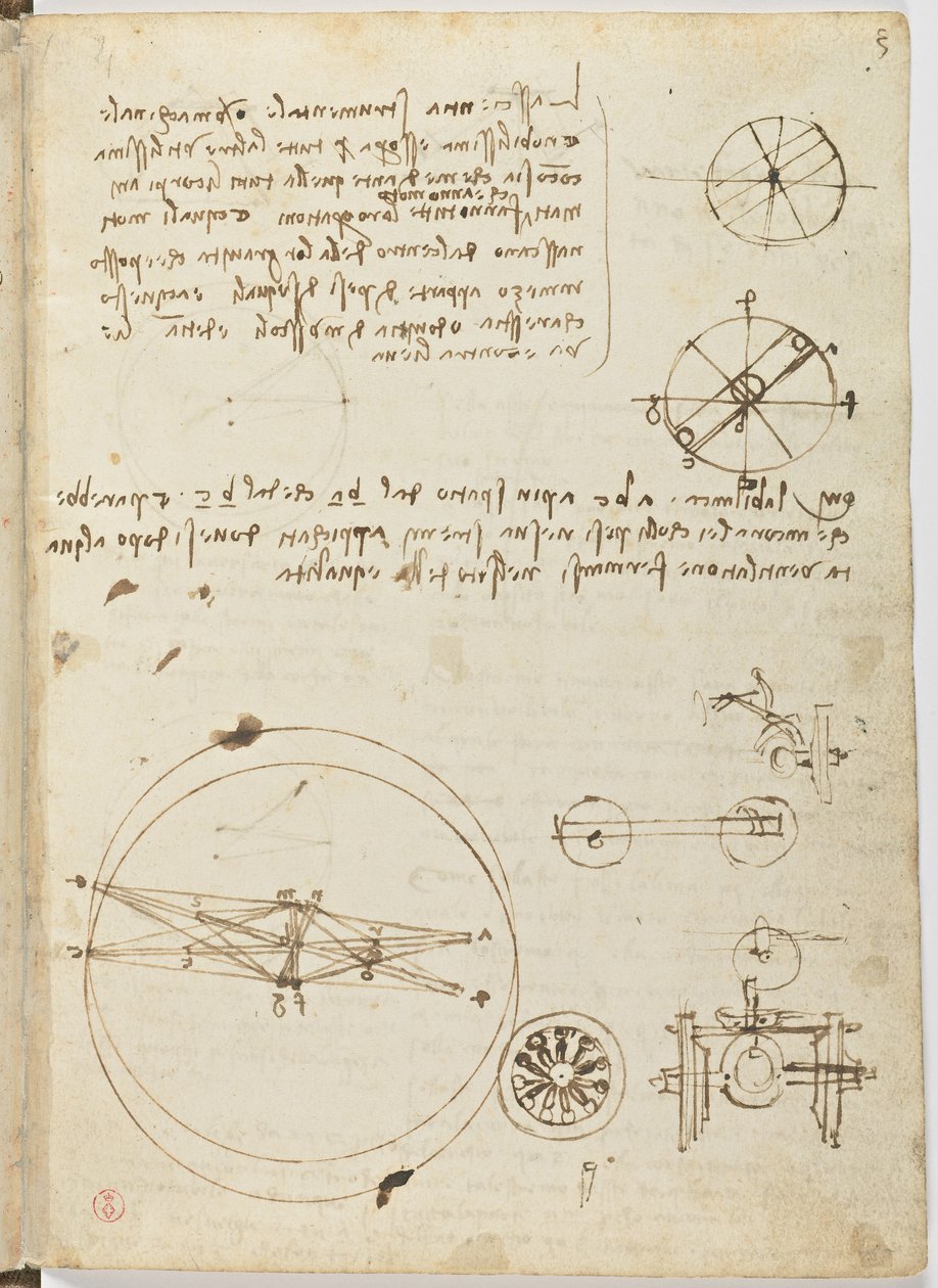 Birds Flight Code, c. 1505-06, paperikäsikirjoitus, cc. 18, arkki 3 recto tekijältä Leonardo da Vinci