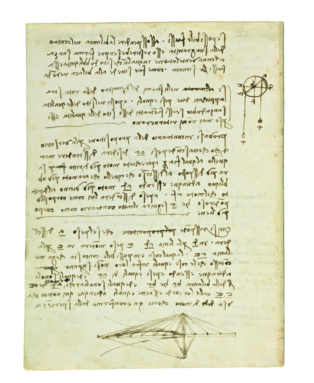 Codex lintujen lennosta, Folio 2 verso tekijältä Leonardo da Vinci