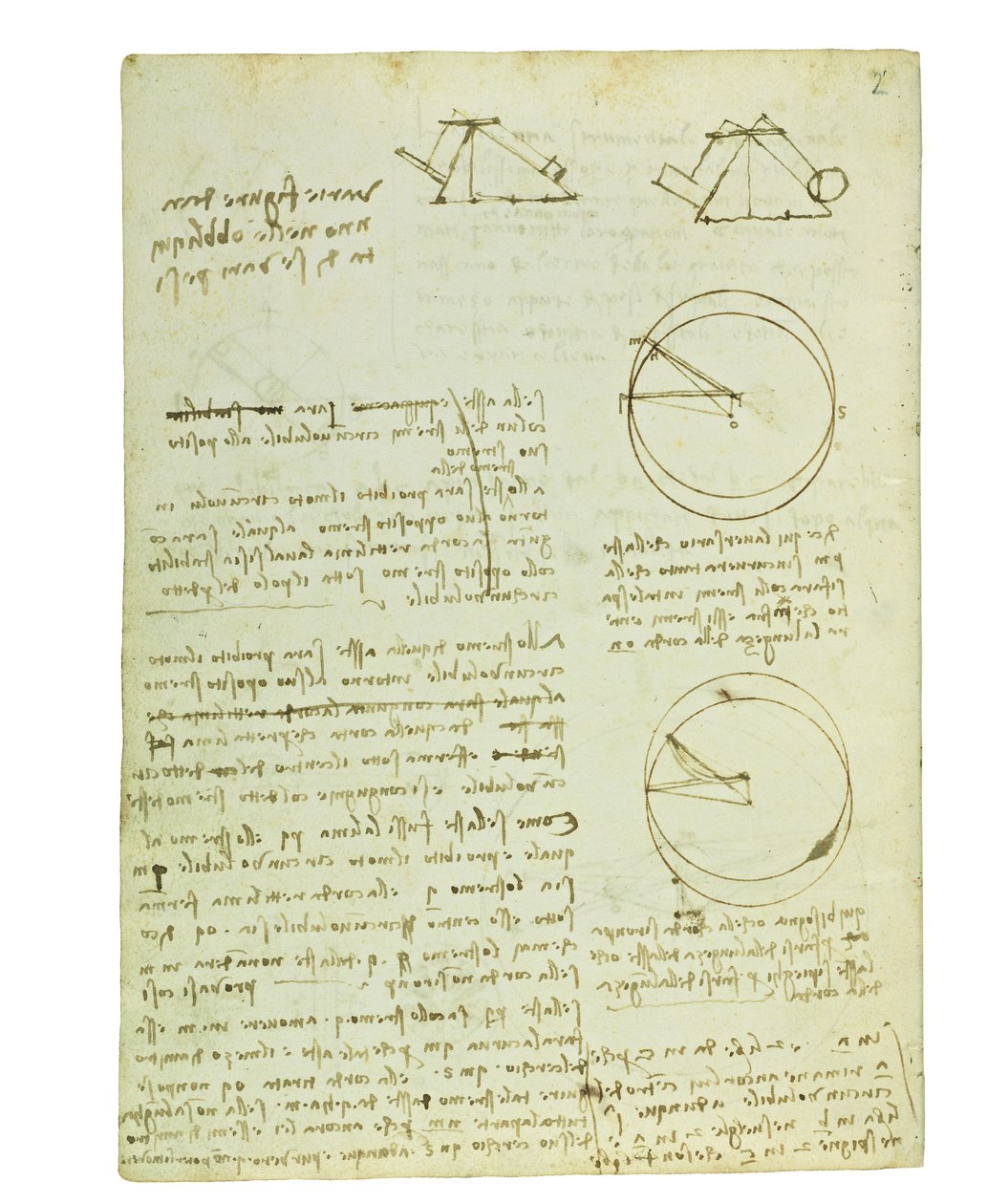 Codex lintujen lennosta, Folio 3 verso tekijältä Leonardo da Vinci