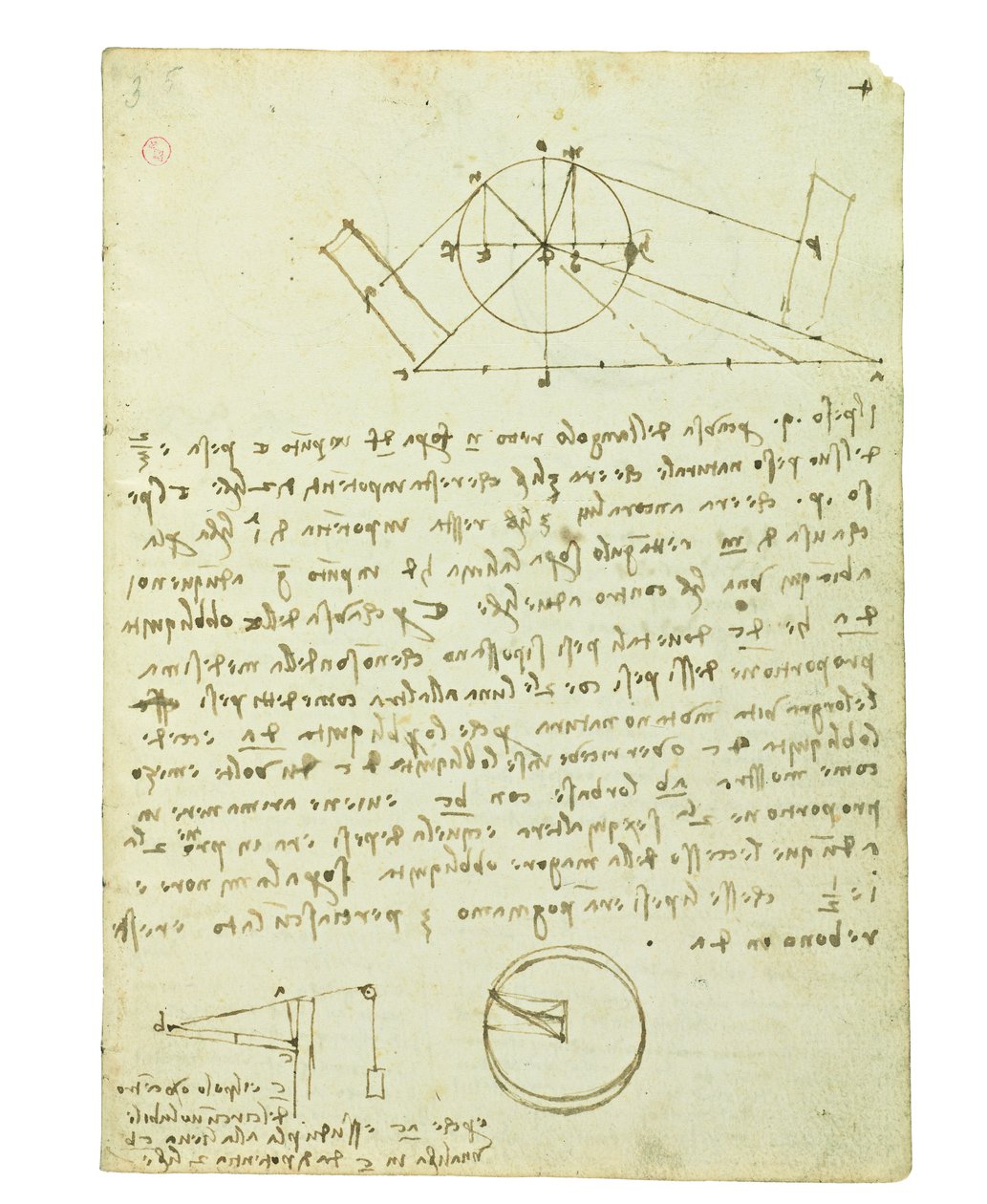 Codex lintujen lennosta, Folio 4 recto tekijältä Leonardo da Vinci