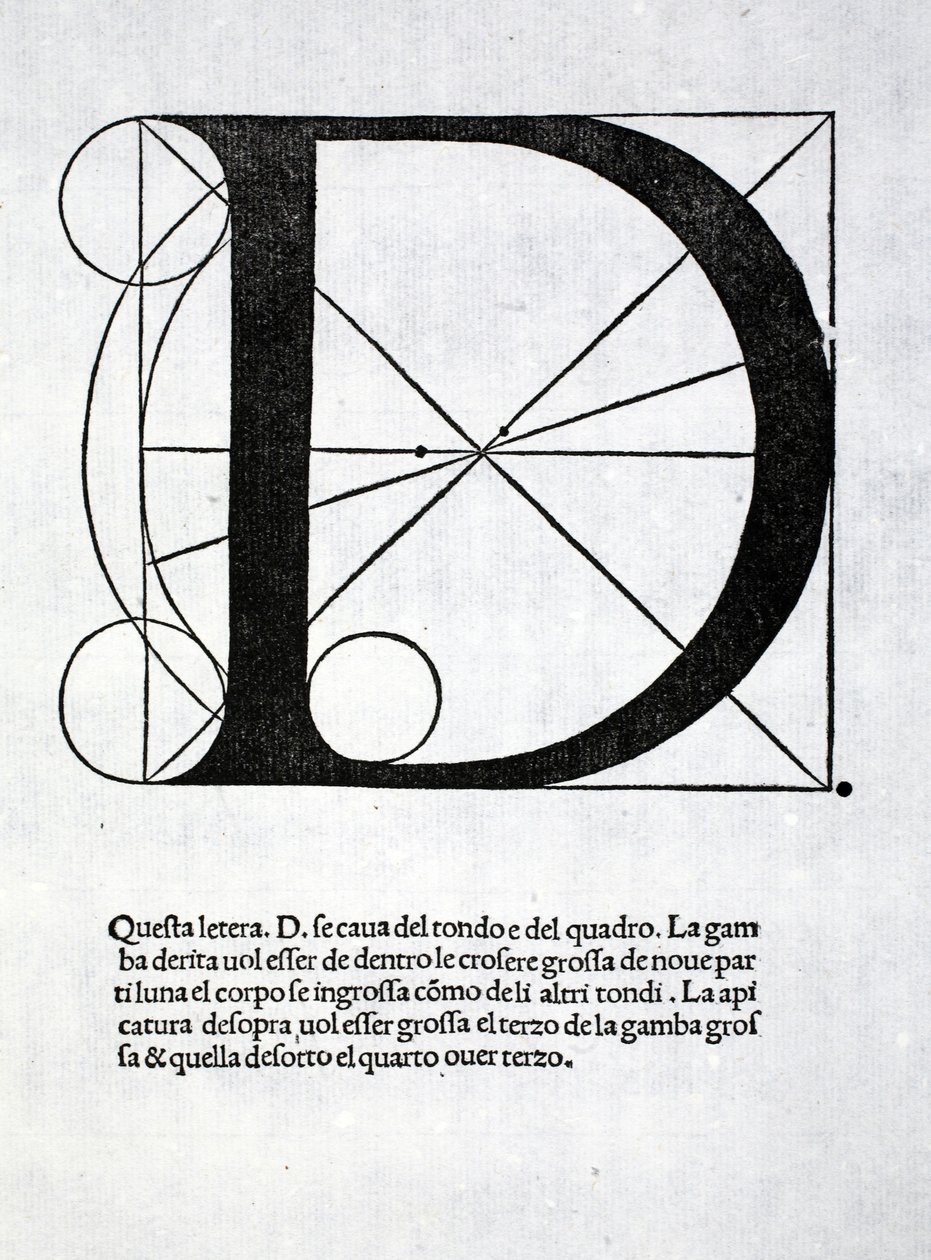 D, kuvitus "Divina Proportionesta", kirjoittaja Luca Pacioli (n. 1445-1517), alunperin pub. Venetsia, 1509 tekijältä Leonardo da Vinci