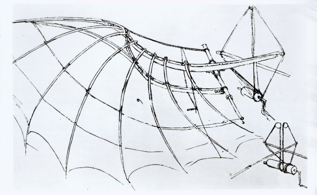 Mekaanisen siiven kaavio, käsikirjoitus B, 1488-89 tekijältä Leonardo da Vinci