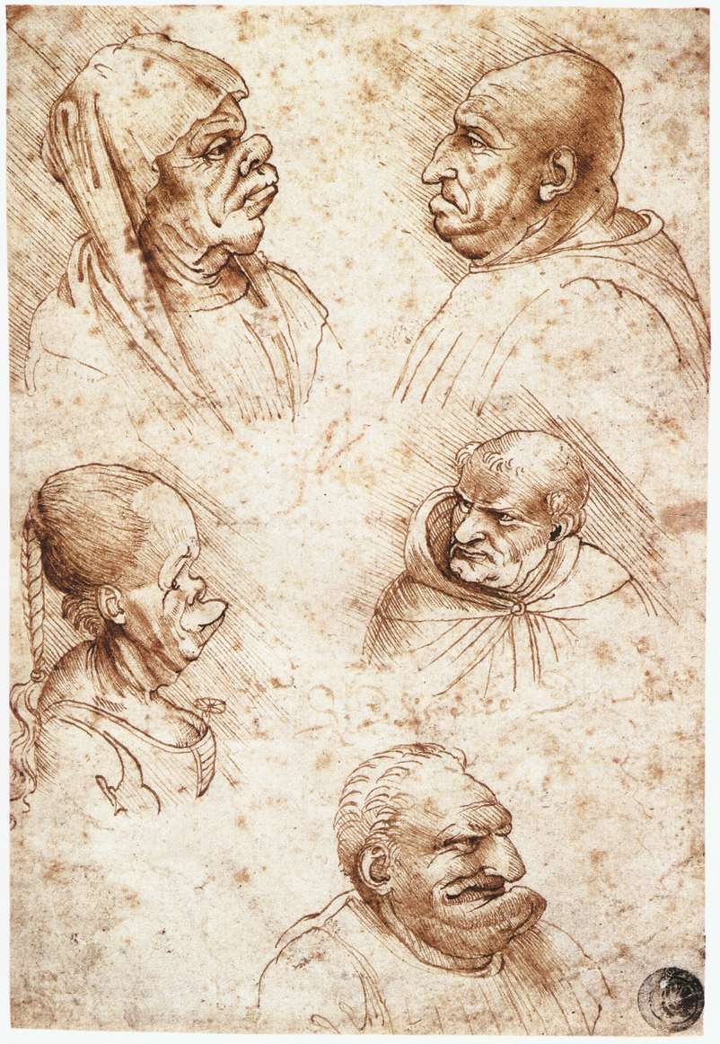 Viisi karikatyyripäätä tekijältä Leonardo da Vinci