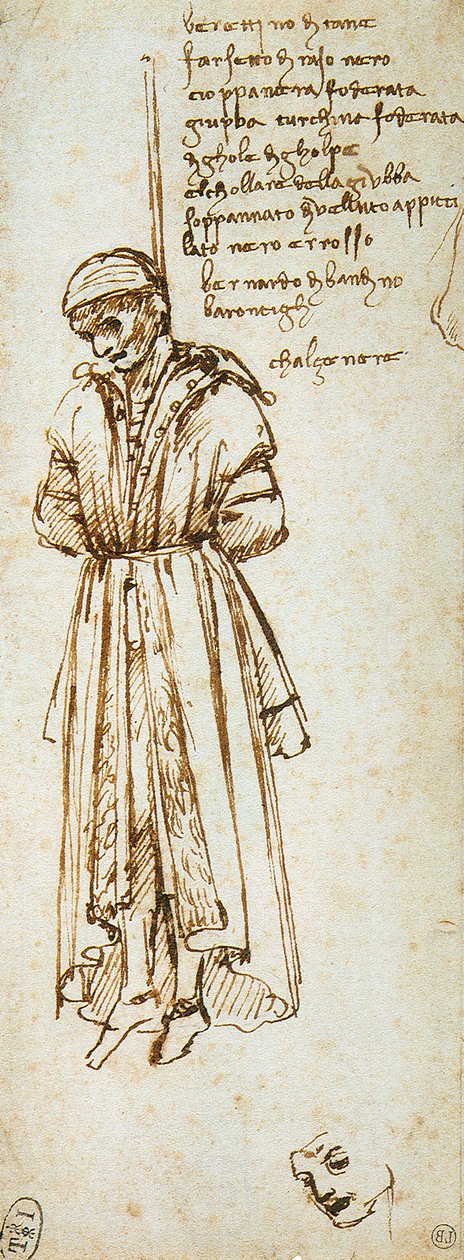 Bernardo Baroncellin hirttäminen 1479 tekijältä Leonardo da Vinci