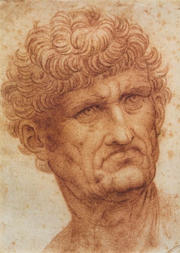 Miehen pää tekijältä Leonardo da Vinci