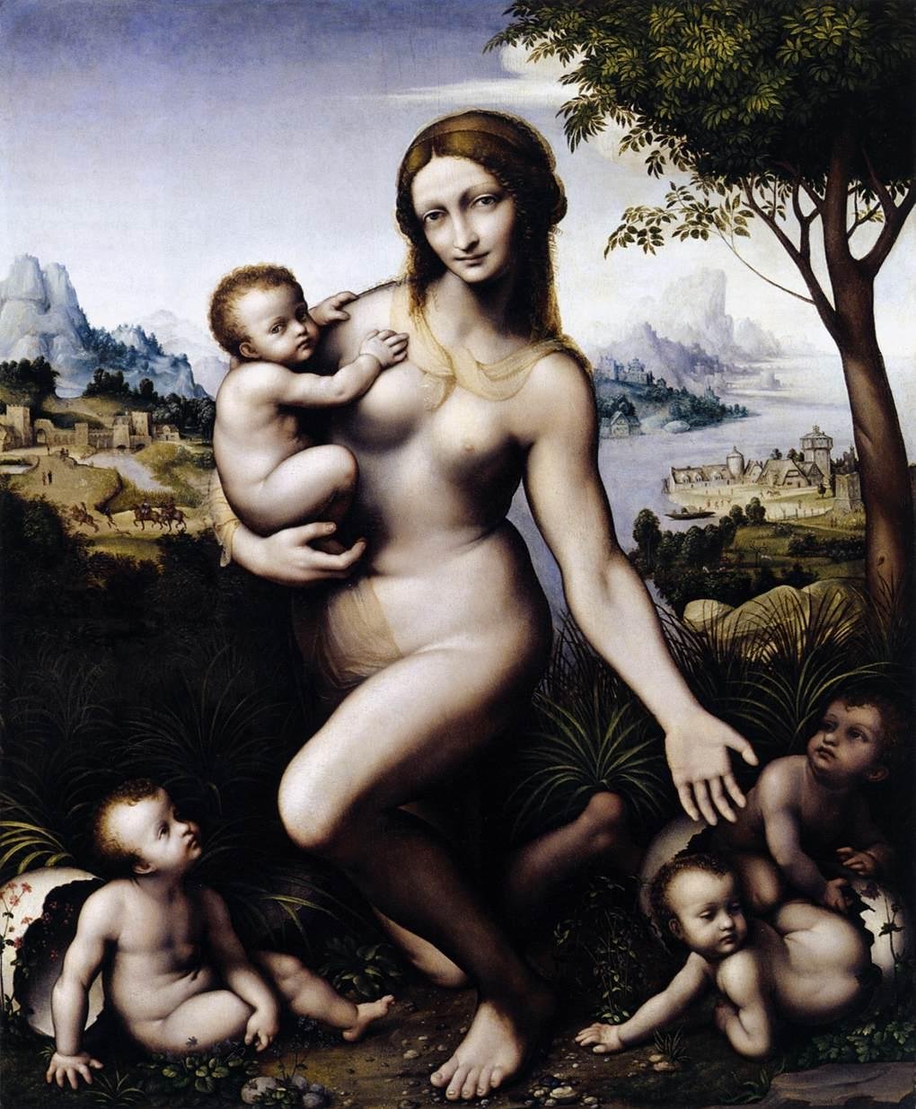 Leda ja hänen lapsensa tekijältä Leonardo da Vinci