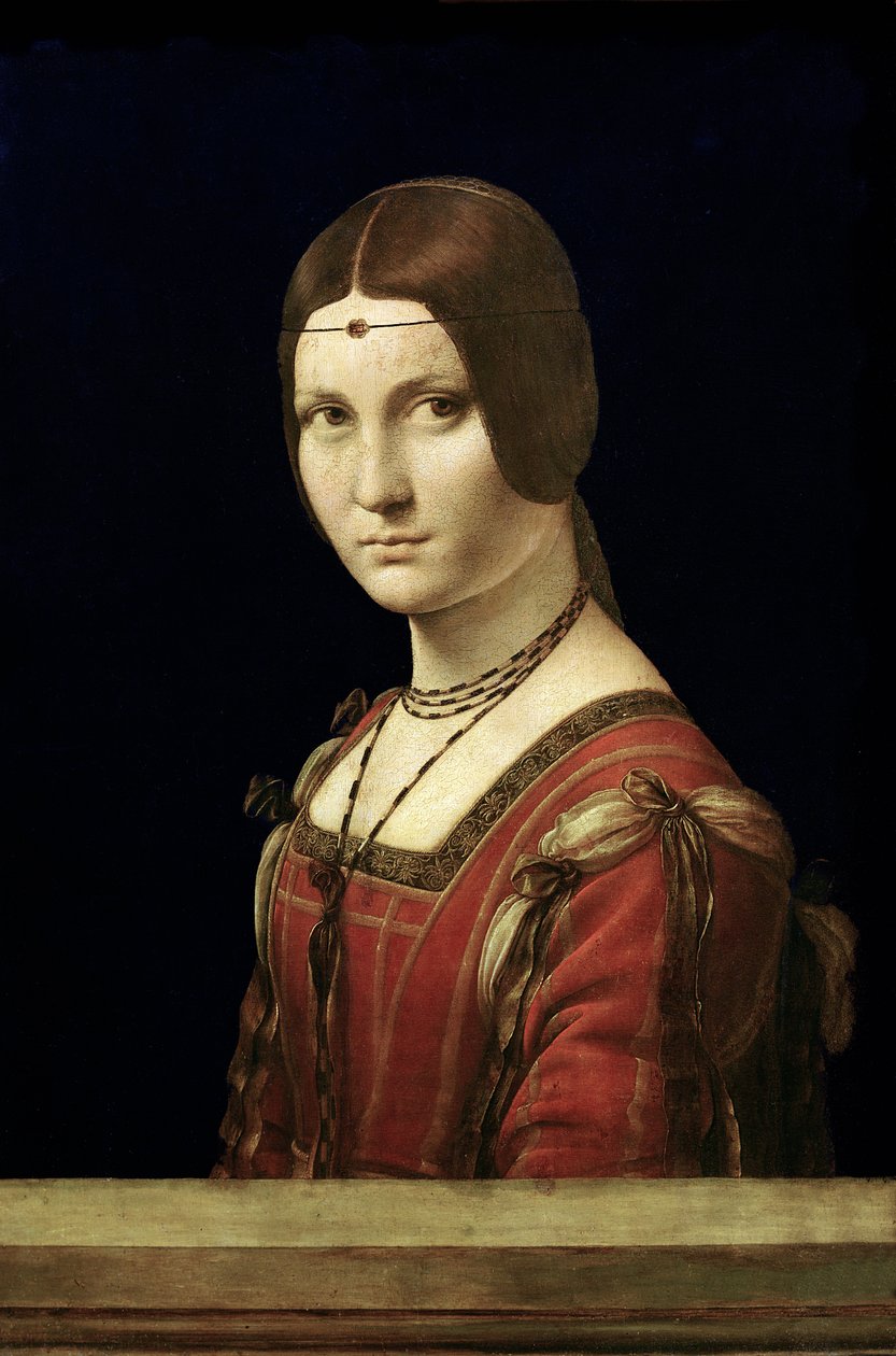 Naisen muotokuva Milanon hovista, n. 1490-1495 tekijältä Leonardo da Vinci