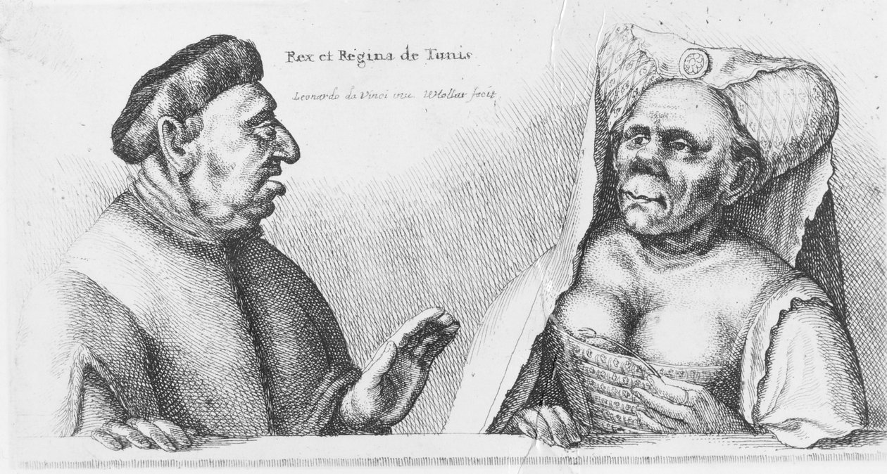Rex et Regina de Tunis (liitu paperille) tekijältä Leonardo da Vinci