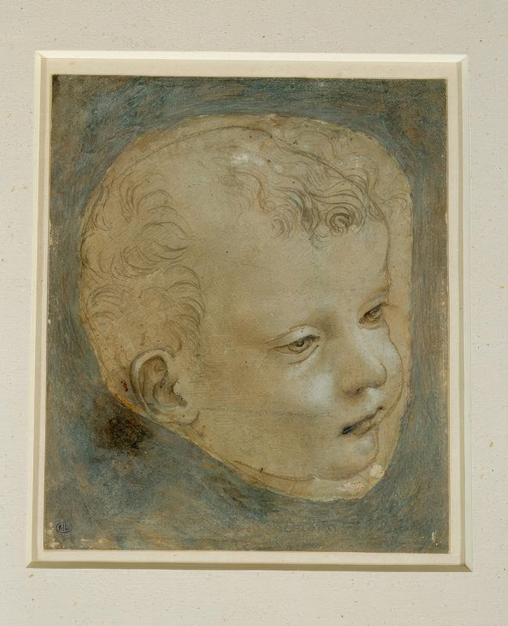 Studienkopf eines Knaben im Dreiviertelprofil nach rechts tekijältä Leonardo da Vinci