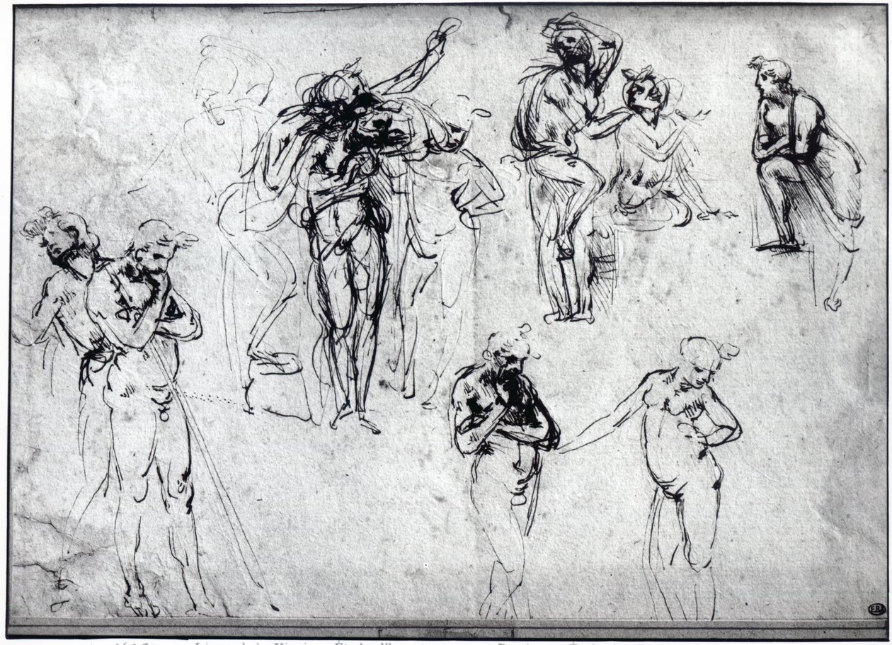 Tutkimus alastomista miehistä tekijältä Leonardo da Vinci