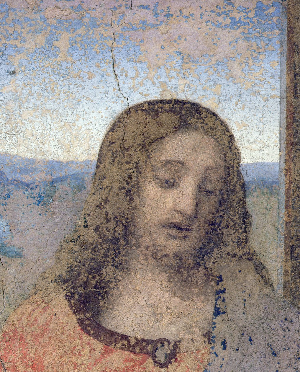 Viimeinen ehtoollinen, 1495-1497 (palautuksen jälkeen) (yksityiskohta 161739) tekijältä Leonardo da Vinci
