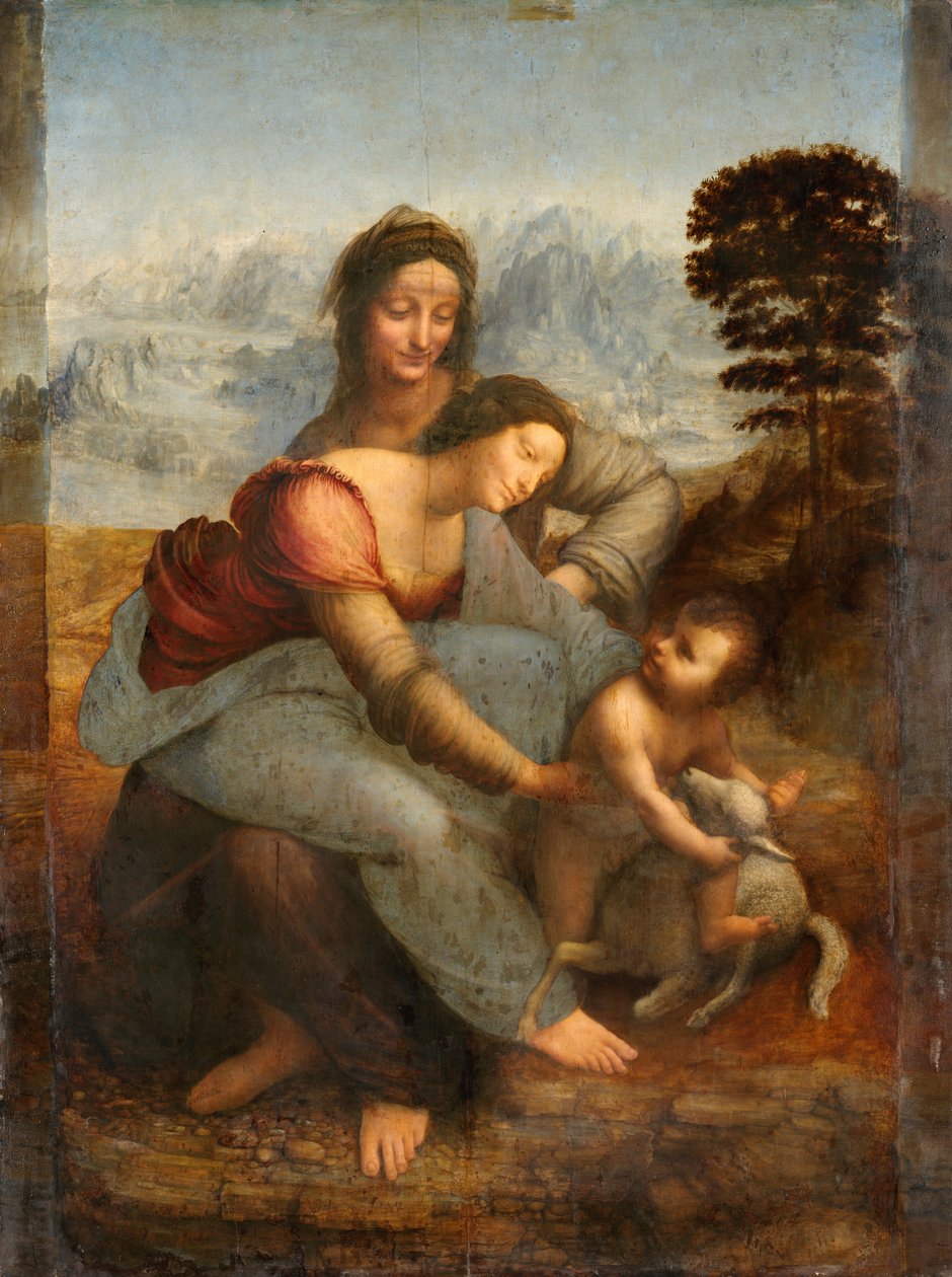 Neitsyt ja lapsi Pyhän Annan kanssa tekijältä Leonardo da Vinci