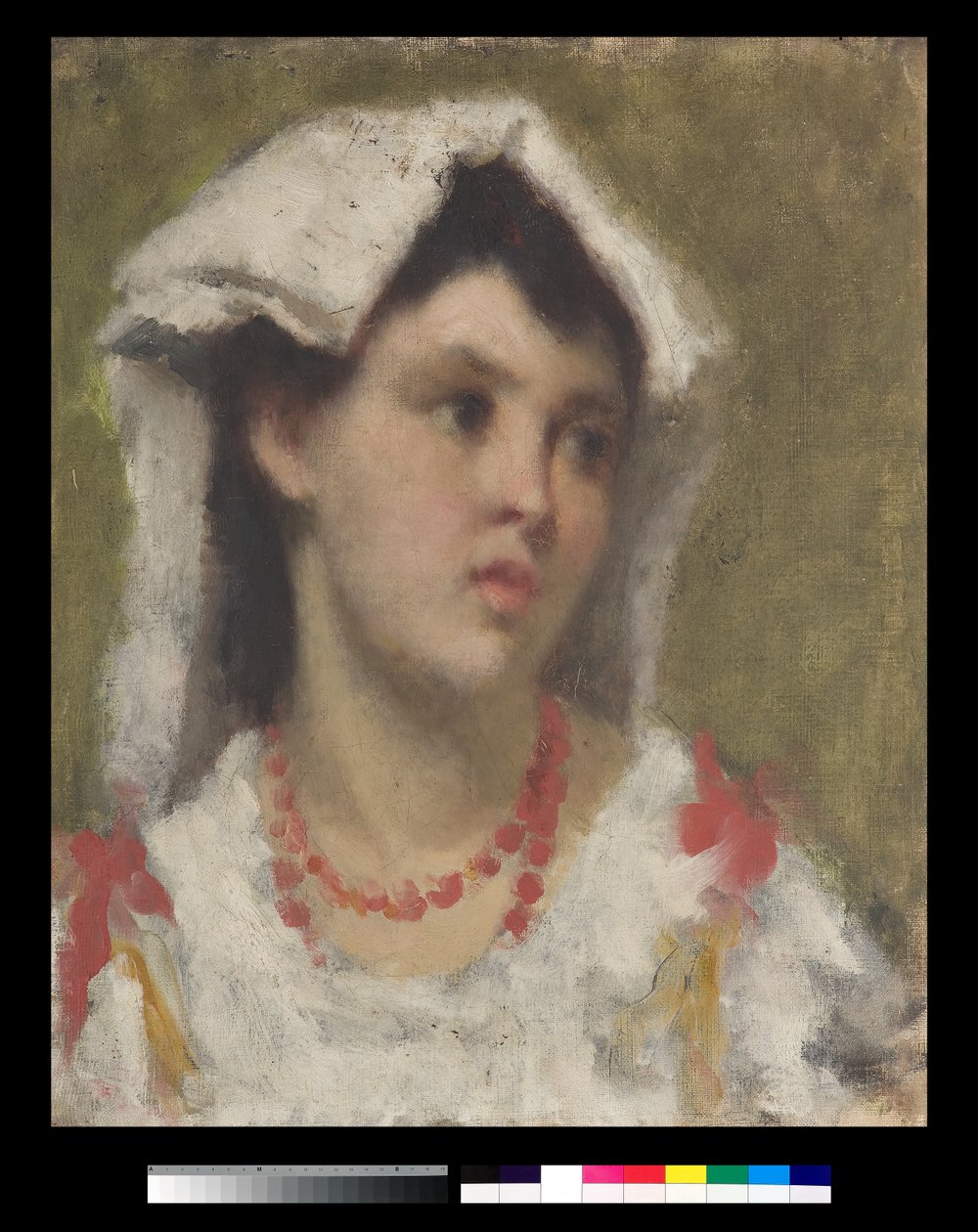 Nuoren naisen muotokuva Ciociariasta, 1877 tekijältä Leonardo Bazzaro