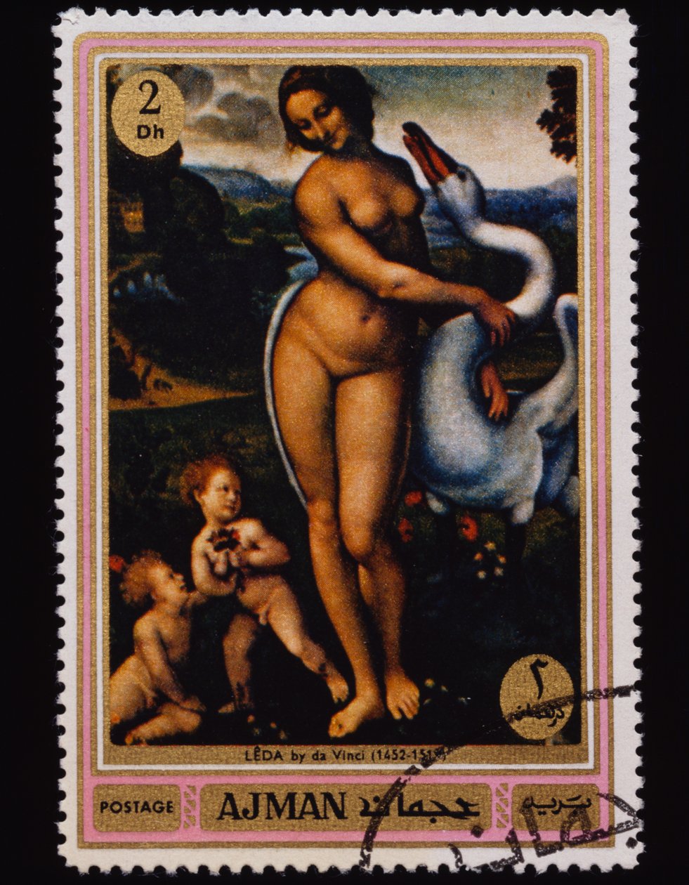 Postimerkki Kuuluisia maalauksia (Nudes) sarja tekijältä Leonardo da (after) Vinci